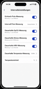 Blaupunkt App Intervalleinstellungen